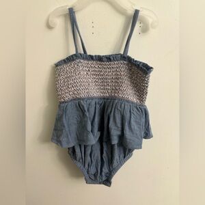 NWOT Old Navy Textured Blue jumpsuit 18-24 months